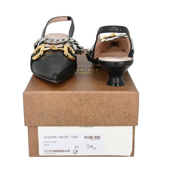 Gucci Horsebit & Chain Leather Slingback - Picture 5 of 8